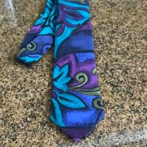 Vintage 3” slim tie. Rich jewel colors. Blue, purple, jade, gold.